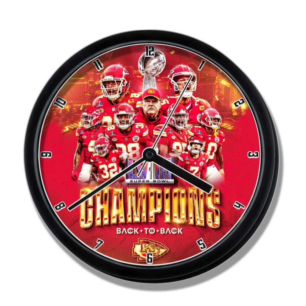 Kansas City Chiefs 2024 Super Bowl Champions CLOCK NEW